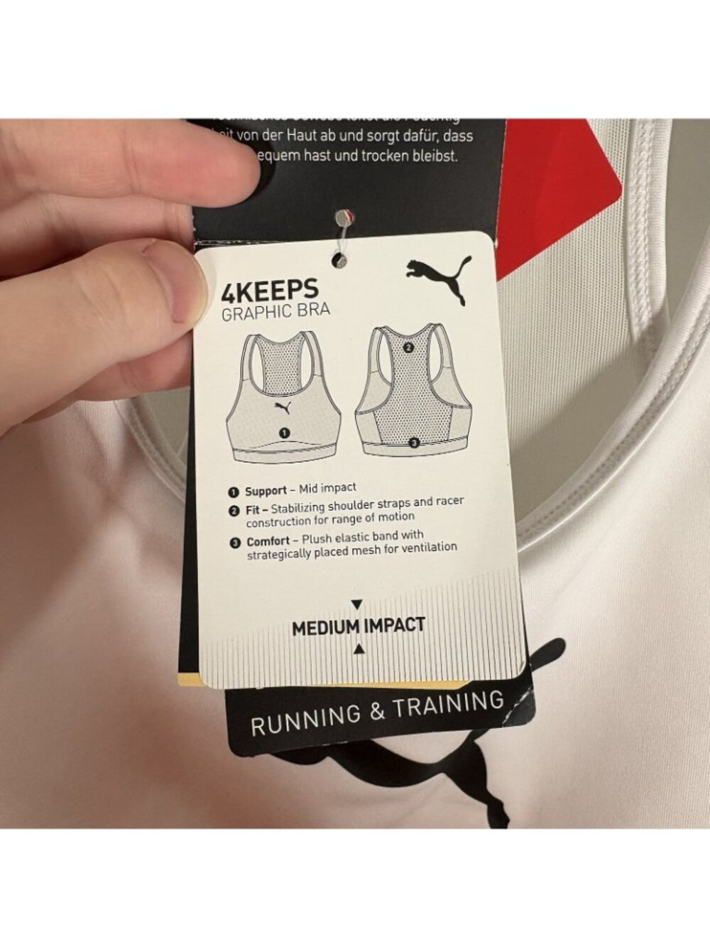 Puma Women XXL White Mid Impact 4Keeps Racerback Sports Bra NWT - Picture 11 of 16